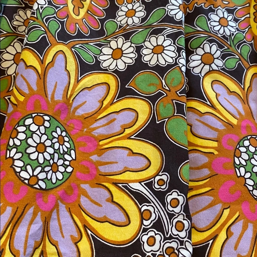CAbi 14 Ashbury Hippie Floral Boho Pleat Mini Cotton Skirt w Pockets Cotton - Picture 2 of 10